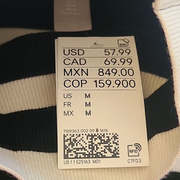 H&M Striped Mock Neck Sweater Black Cream Size M - Picture 9 of 12